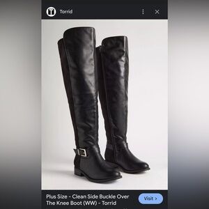 Torrid Black Over the Knee Boots with Buckle